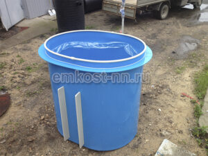 Круглая купель из полипропилена 1500 л — вид спереди