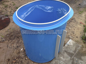 Круглая купель из полипропилена 1500 л — вид сбоку